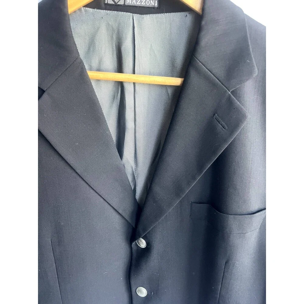 Mazzoni Lana Lux 100% Merino Wool Blazer Jacket sz 44S Career Office Sport Coat